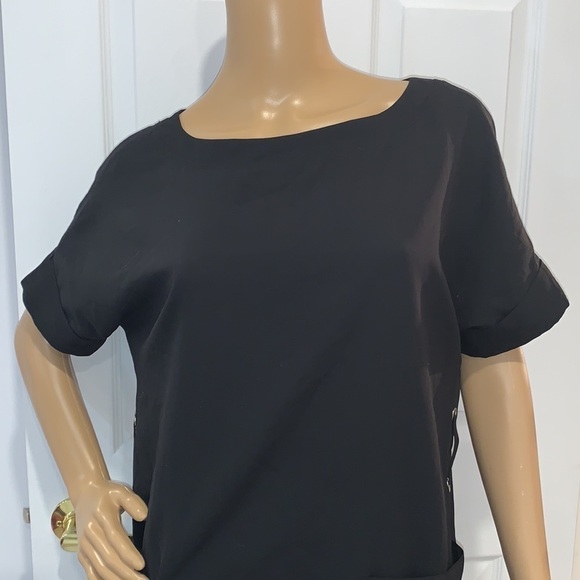ARITZIA Babaton black short sleeves pockets slit mini tunic dress size XXS - Picture 3 of 13